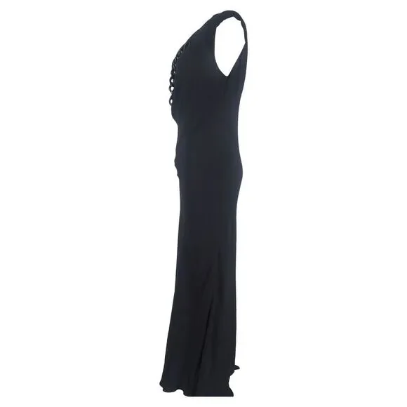 Stella Mccartney Chain Detail Maxi Dress in Black Viscose